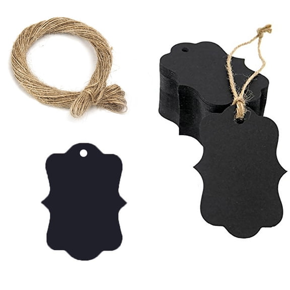 "Multipurpose Business Cards - 100Pcs Pre-punched Hole Eco-friendly Tags with Rope, Solid Color Blank Surface Labels for Various Uses"