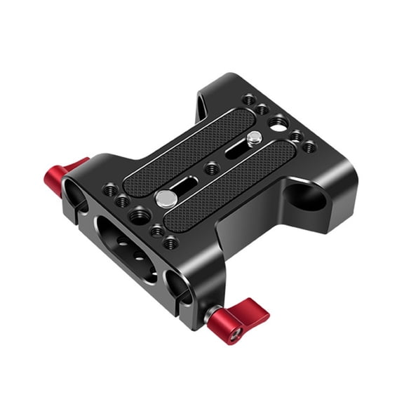 Multipurpose Camera Base Plate 15mm Rod Rails Clamp Tripod Mounting Baseplate Aluminum for DSLR Rigs Systems