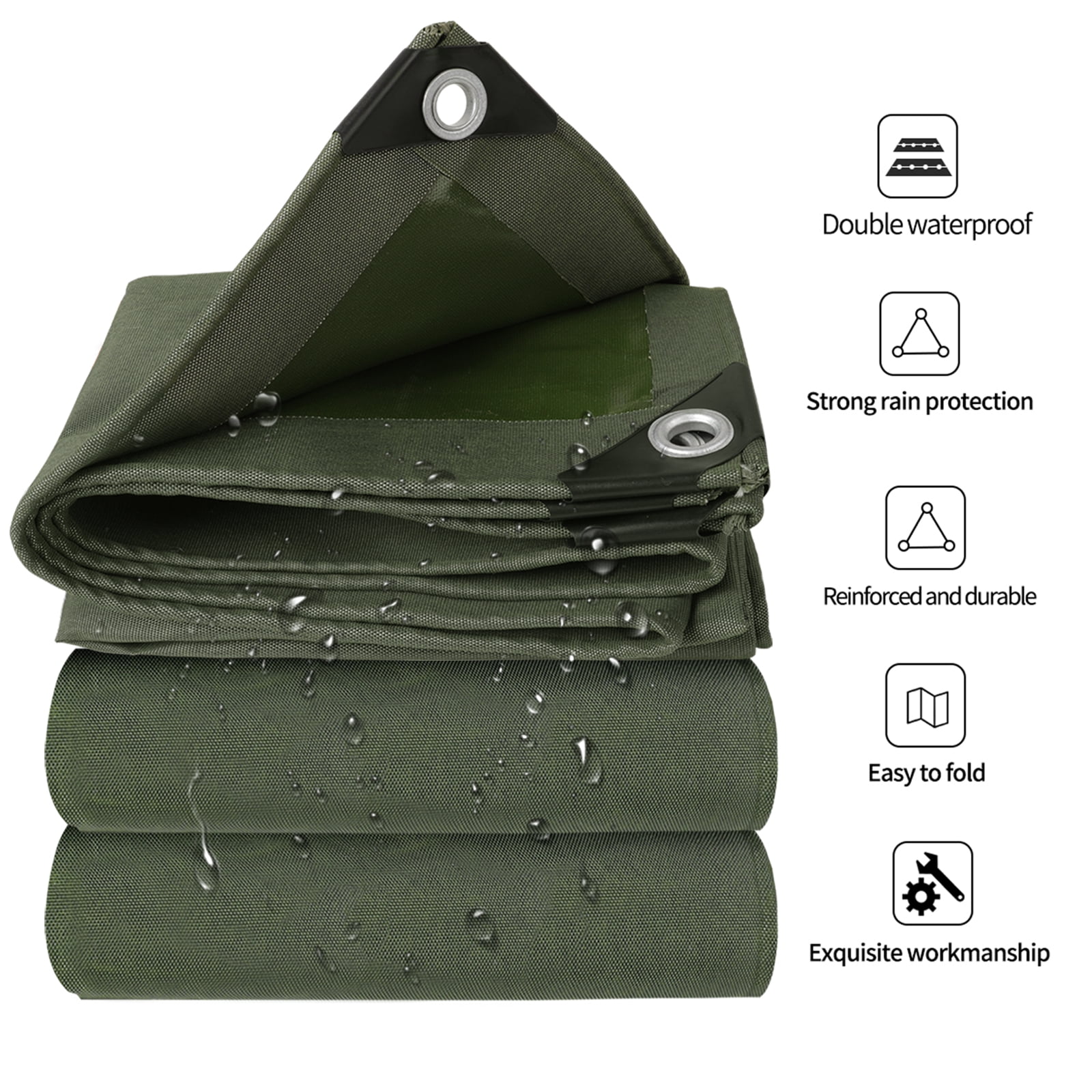 Multipurpose Canvas Tarp with Reinforced Edges Rustproof Grommets