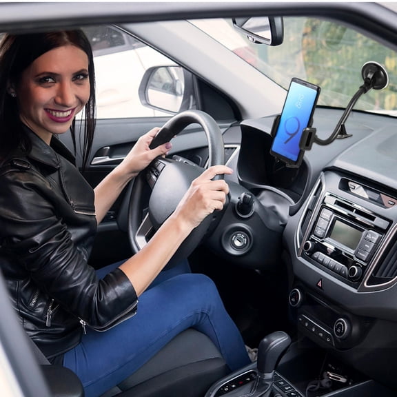 Multipurpose Car Phone Stand with Suction Cup and Bendable Arm for Secure Hold