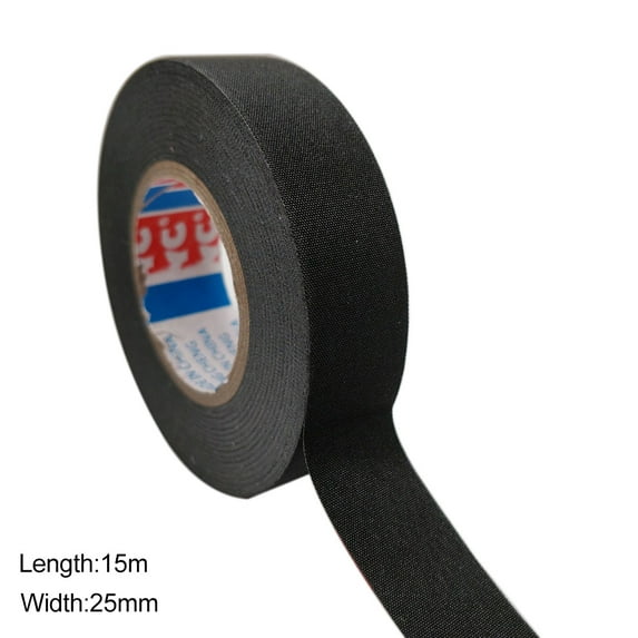 Multipurpose Car Wiring Harness Tape, Self Adhesive Anti Squeak Rattle Felt Automotive Wiring Harness Tape, Black (25mm × 15m)