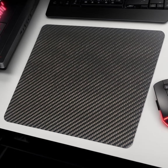 Multipurpose Carbon Fiber Mouse Pad - Hard, Thin, and Lightweight for Office, Gaming, and Daily Computer Use on Desk or Lap (Forged, Large)