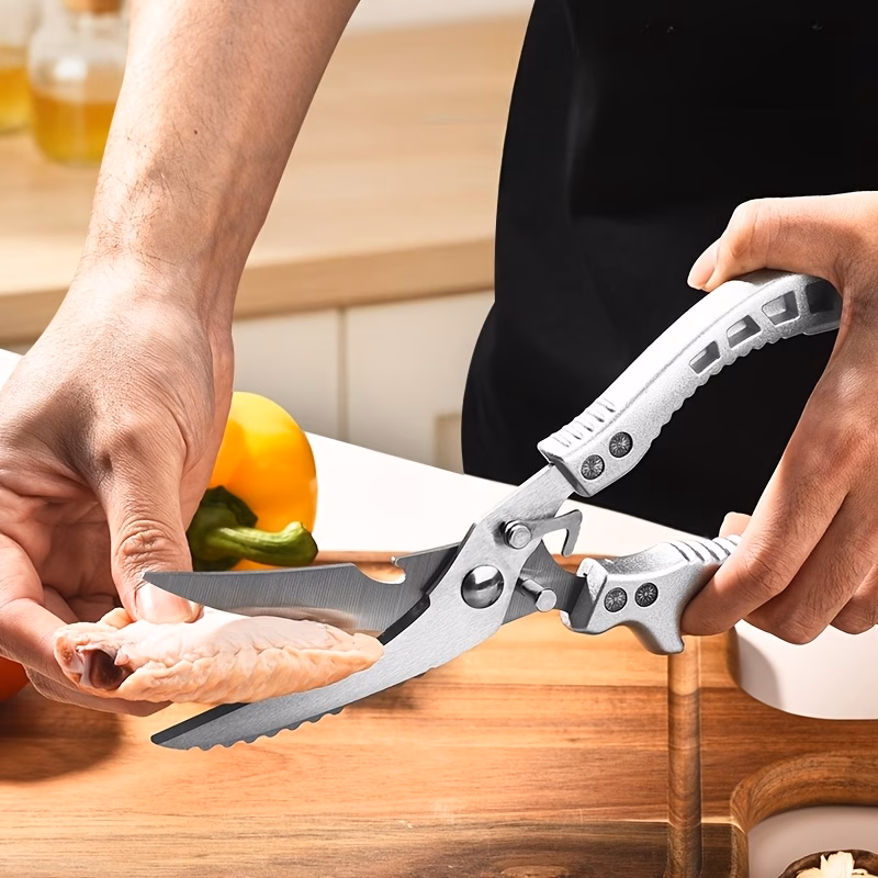 Multipurpose Carbon Steel Kitchen Scissors Ergonomic Grip Suitable for Both Hands Perfect for Chicken Fish Meat Poultry Food Prep Shears