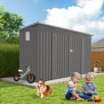 thumbnail image 1 of Outdoor Storage Shed, 9' x 4' Metal Garden Tool Shed, Space-saving Lean-to Shed Wall Side Design, Sloping Roof, Reinforced Frame, with Window and 6 Air Vents, Lockable, 1 of 11