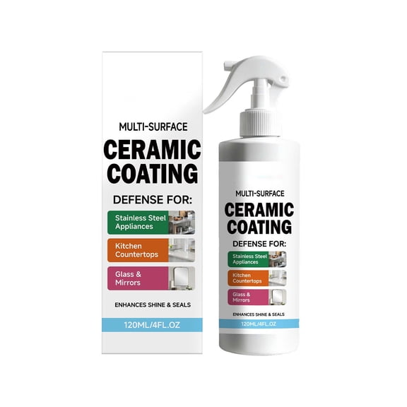 Multipurpose Ceramic Coating Spray 120ml Kitchen Countertop Protector Enhances Shine Seals Surfaces Repels Stains and Grime