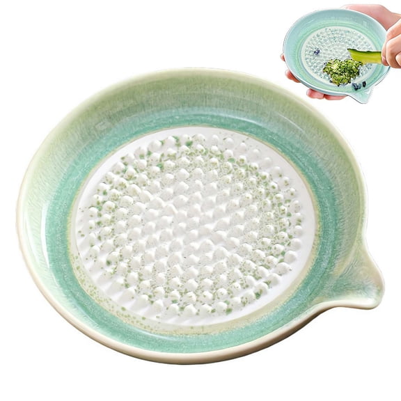 Multipurpose Ceramic Grater Plate, Manual Grinding Plate for Ginger Garlic Onion Fruits Vegetables