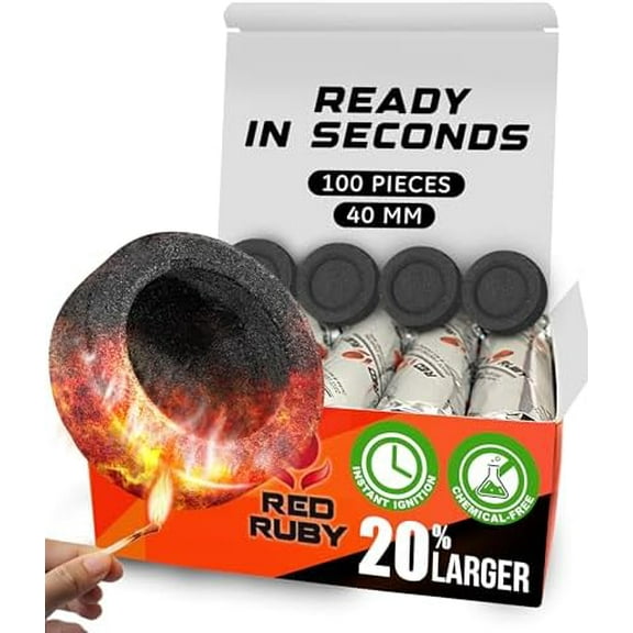 Multipurpose Charcoal Tablets Quick Light Coal Tablets Charcoal Disks 40mm Coal Rolls 100 Coal Briquettes Slow Burn - Instant Lighting - Incense Charcoal$$Home Decor, Kitchen, & Other