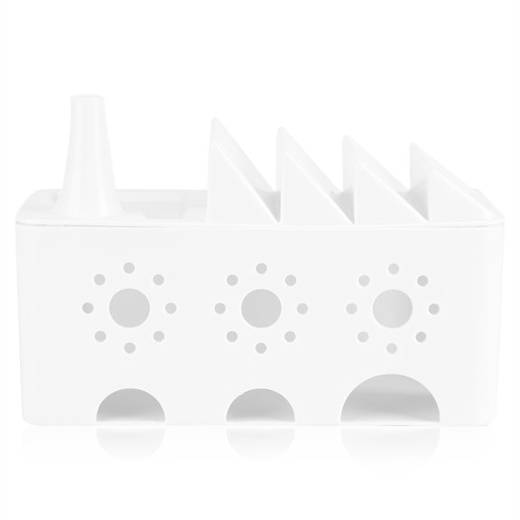 Multipurpose Charging Cable/Wire/Cord Storage Organizing Box Plug Board Container (White)