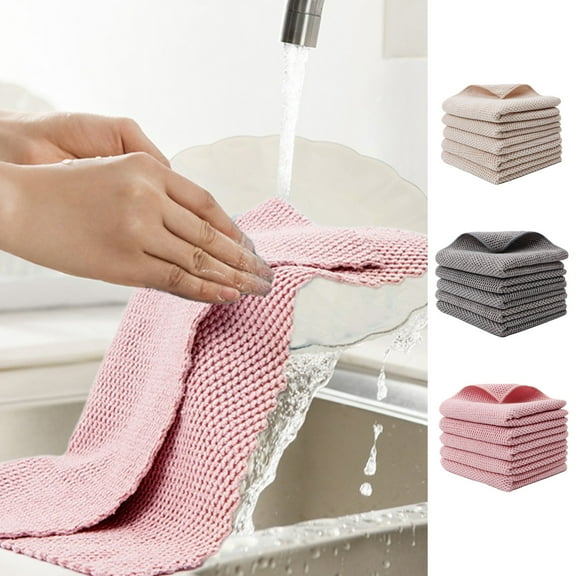 Multipurpose Cleaning Rag | Mesh Fabric Dishcloth, Quick Foam, Stain & Grease Removal, Highly Absorbent, Fast Dry | 11.8"x11.8" | Gray, Beige | Reusable Washable Kitchen Cloth