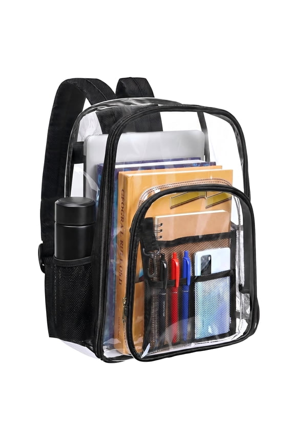 Clear Backpack Heavy Duty PVC, Large Capacity Transparent Backpack with Reinforced Shoulder Straps, Waterproof Clear Bag for Stadium Events, School, Concerts, Festivals