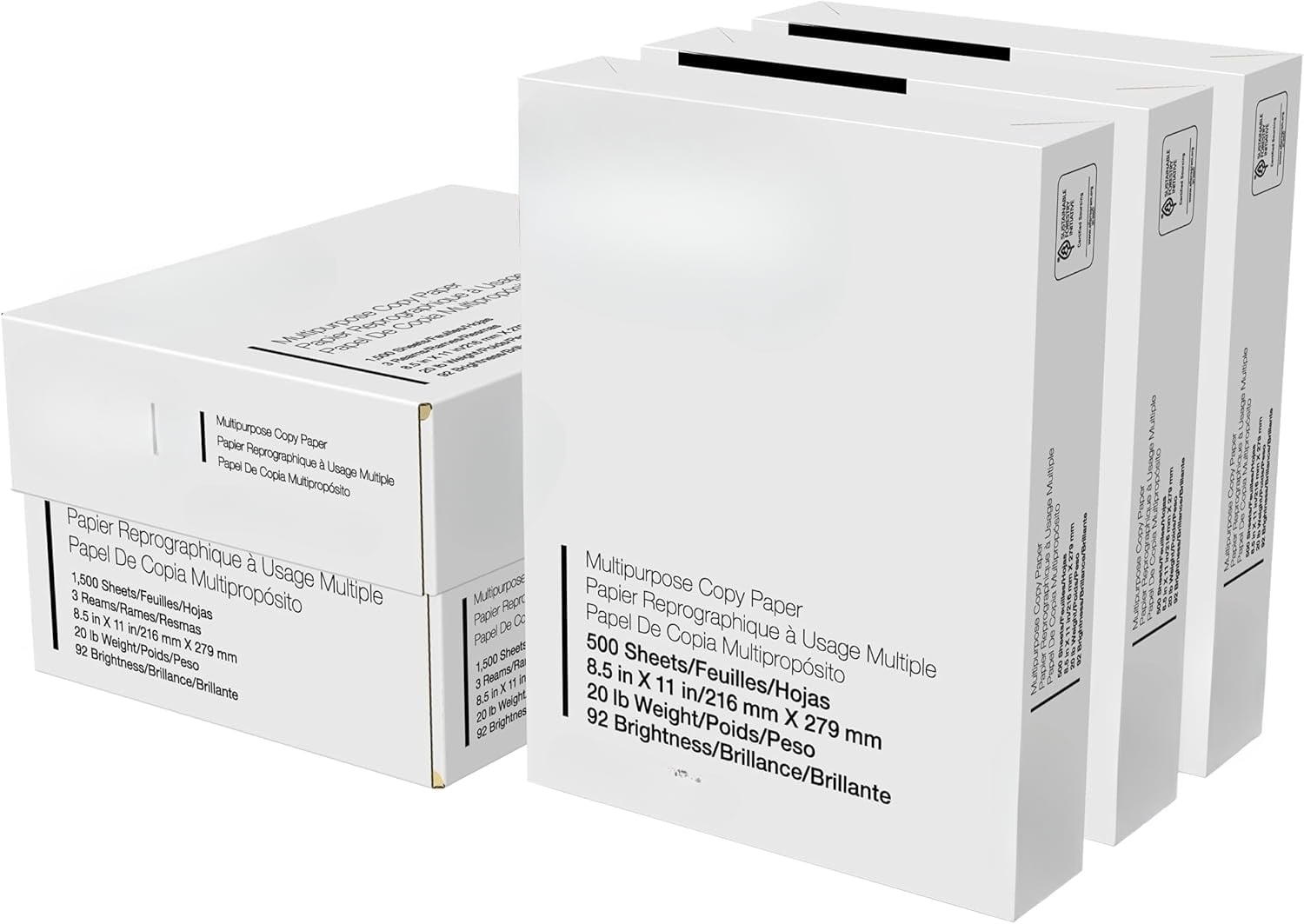 Copy Brite Multipurpose Copy Printer Paper, 20 lb, 8.5 x 11 Inches, 3 Reams (1,500 ...