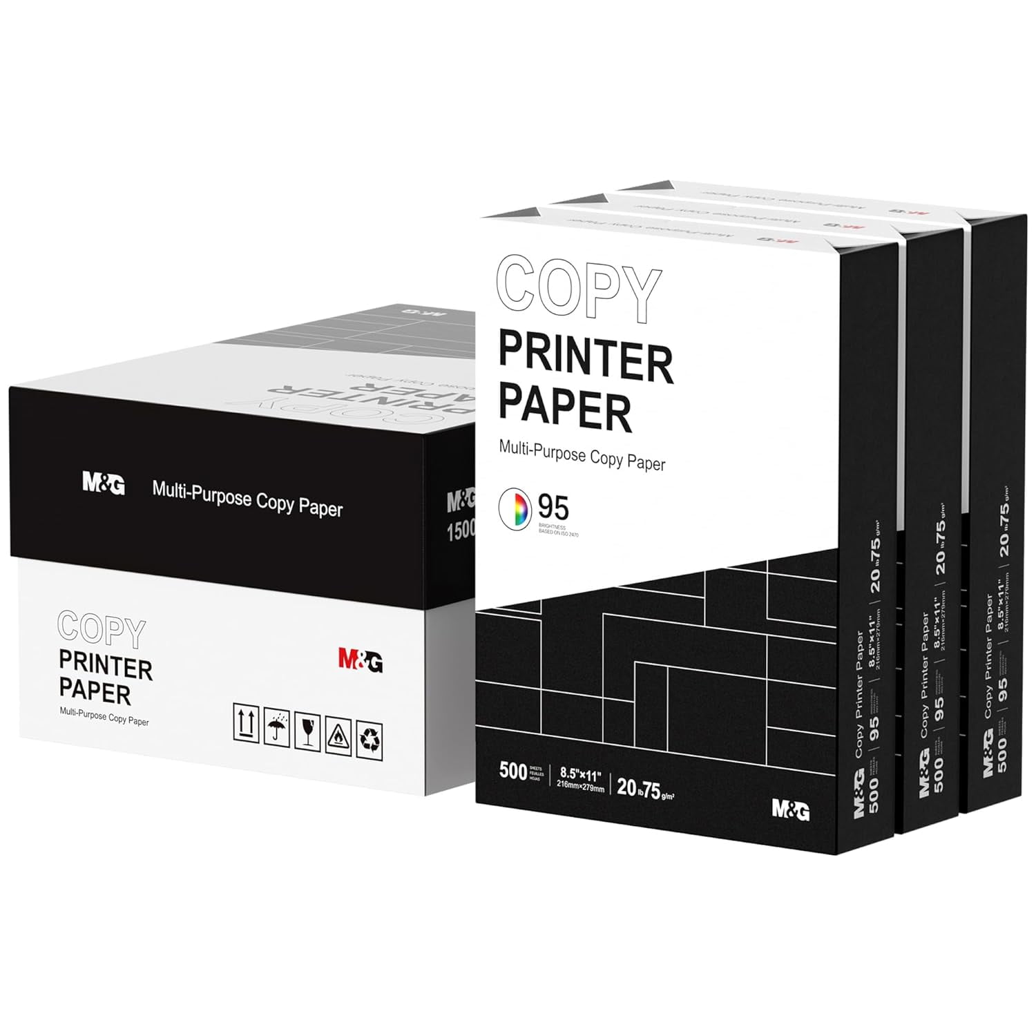 Multipurpose Copy Printer Paper, 8.5 x 11, 20lb, 3 Ream (1500 Sheets ...