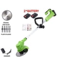 thumbnail image 1 of Multipurpose Cordless Weed Eater, 3 Types Blades, 24V Electric Grass Trimmer Lawn Edger, Lawn Garden Pruning, Green, 1 of 7