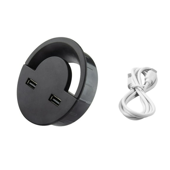 Multipurpose Desktop Charging Station Cable Organization Box 2 Port USB Port Management Desk Cord Grommet for Office Use