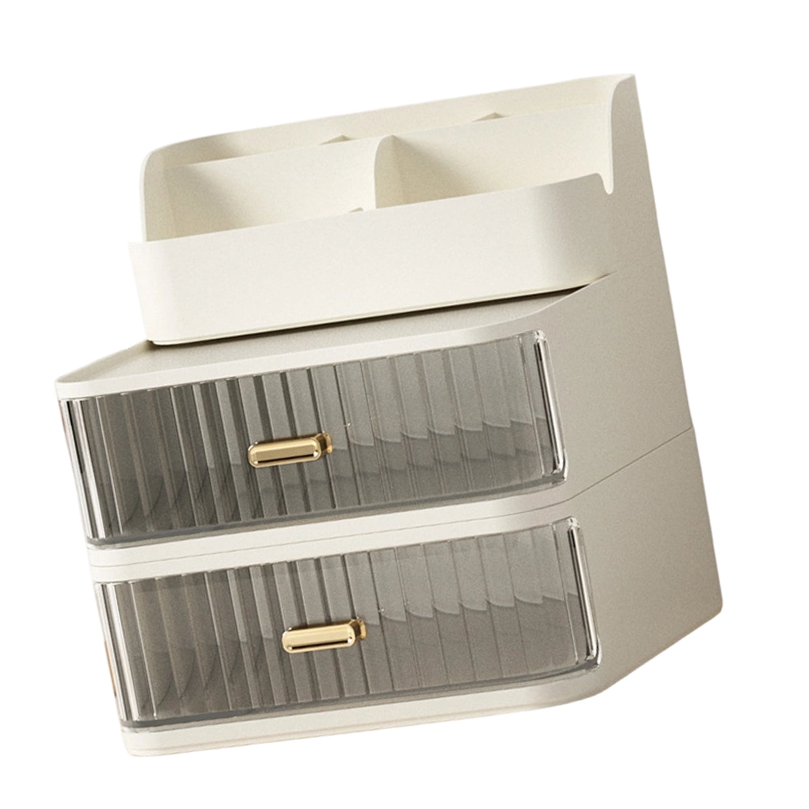 Multipurpose Desktop Organiser Trays with Clear Drawer Stackable Plastic Storage Box Container For Cosmetics Pens Marker