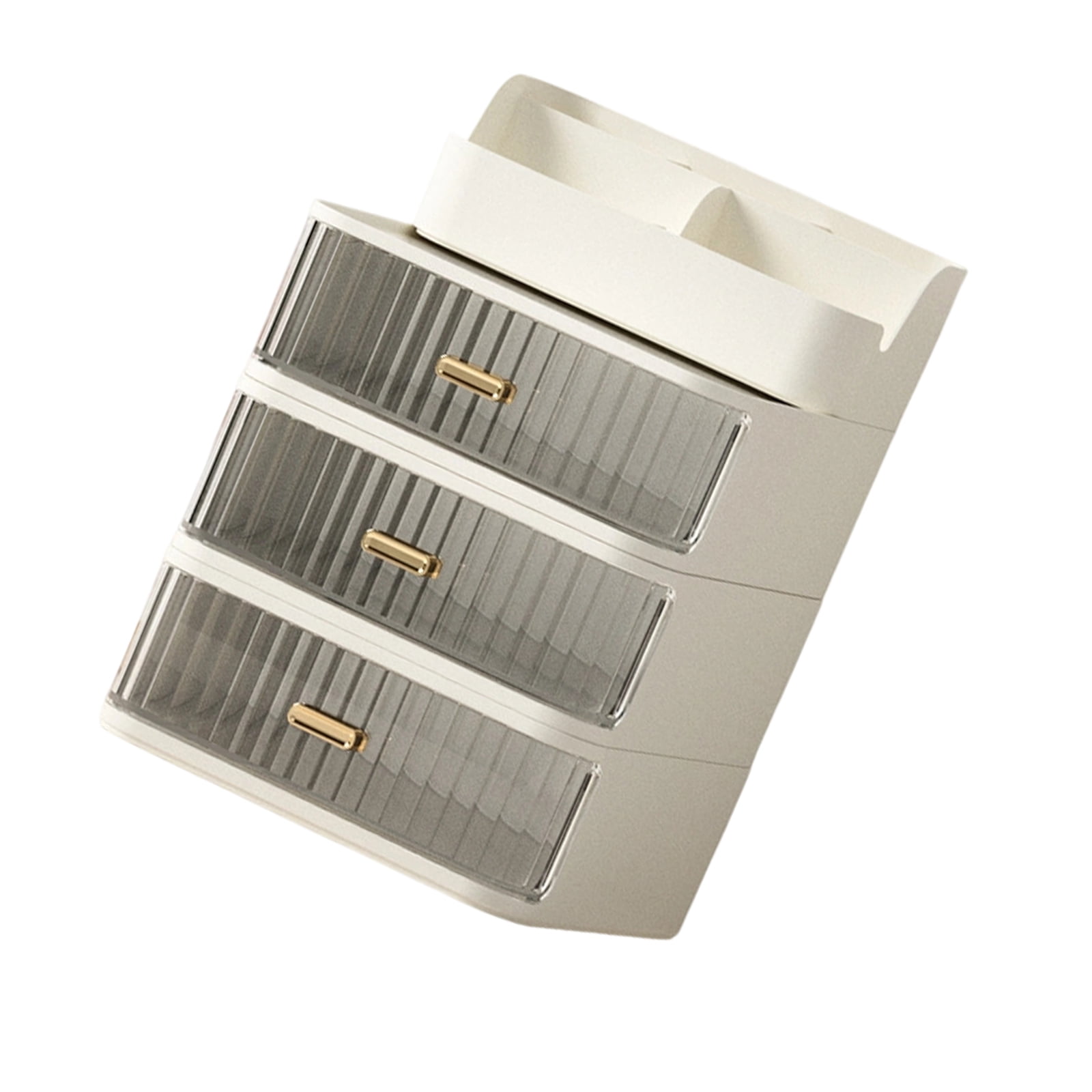 Multipurpose Desktop Organiser Trays with Clear Drawer Stackable Plastic Storage Box Container For Cosmetics Pens Marker