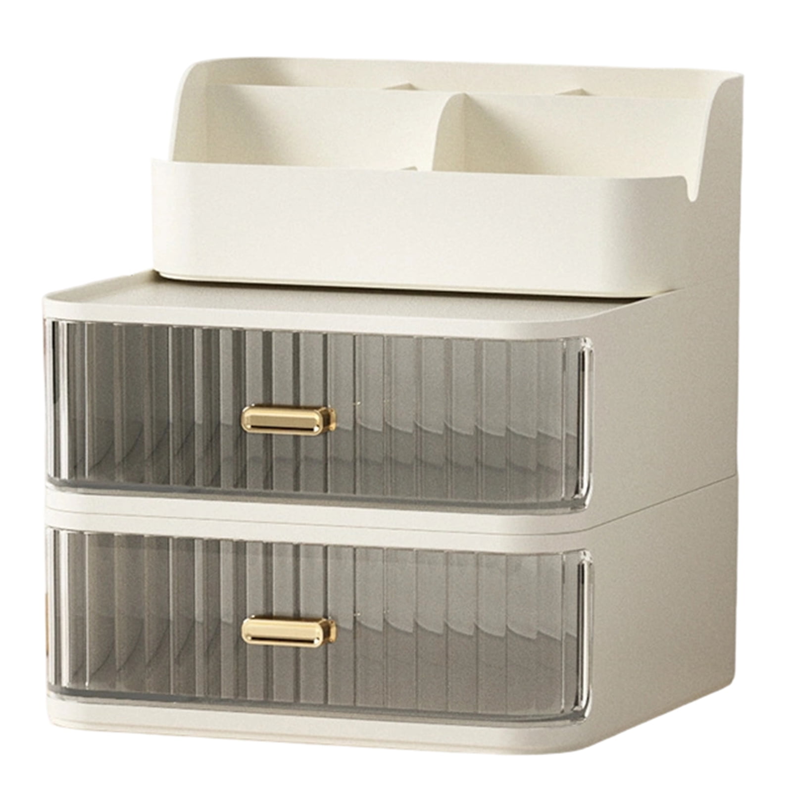Multipurpose Desktop Organiser Trays with Clear Drawer Stackable Plastic Storage Box Container For Cosmetics Pens Marker