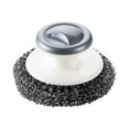 thumbnail image 1 of Multipurpose Dish Brush With Handle, Steel Wool Bristles For Sink Pots Pans, Heavy Duty Scrubbing Power Kitchen Cleaning Tool, 1 of 5