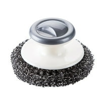 Multipurpose Dish Brush With Handle, Steel Wool Bristles For Sink Pots Pans, Heavy Duty Scrubbing Power Kitchen Cleaning Tool