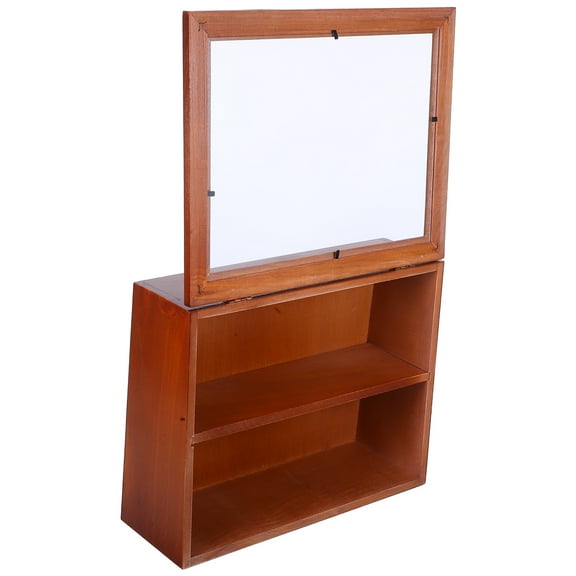 Multipurpose Display Rack Solid Wood Flip Storage Cabinet