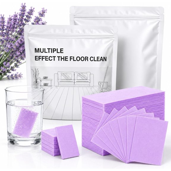 Multipurpose Dissolvable Floor Cleaning Sheets, 90-Pack Multi-Surface Floor Cleaning Tablets, Fresh Scent Mop Cleaner Eco Strips for Hardwood, Tile, Laminate, and Vinyl Floors, 3 Bags of 30 Count