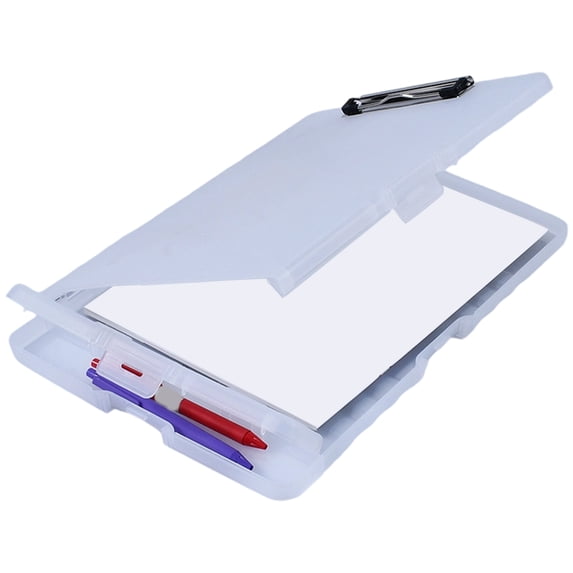 Multipurpose Document Storage Box with Clipboard Space Saving File Organiser Case with Writing Board For Office School