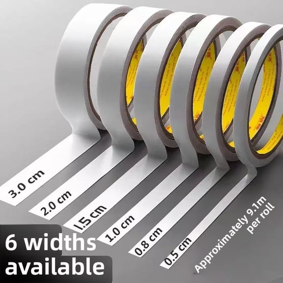 Multipurpose Double-Sided Adhesive Tape - 6 Width Options, Strong Adhesion for Home, Office & Crafts