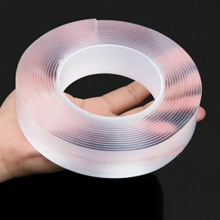 Double Sided Mounting Tape Heavy Duty, 2 Rolls Two Sided Strong Adhesive  Strips, Removable Clear Sticky Tack for Wall Hanging, 34FT Washable  Reusable Nano Magic Tape Gel 