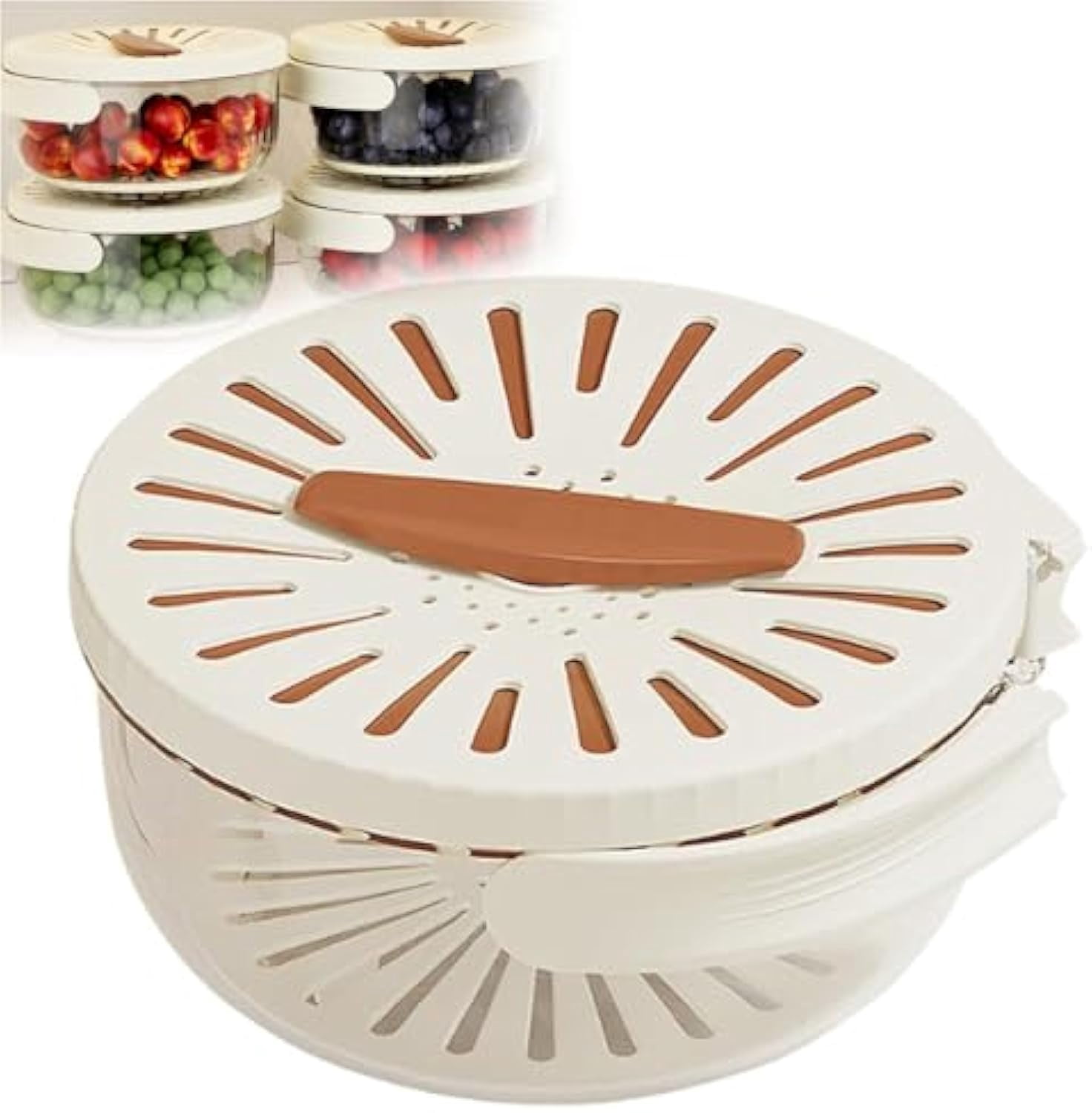 Multipurpose Drain Basket With Lid, 2 In 1 Fruit Drainer Container with ...
