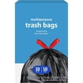 thumbnail image 1 of Multipurpose Drawstring Trash Bags, 30 Gallon Capacity, Tear Resistant, 50 Count, 1 of 4