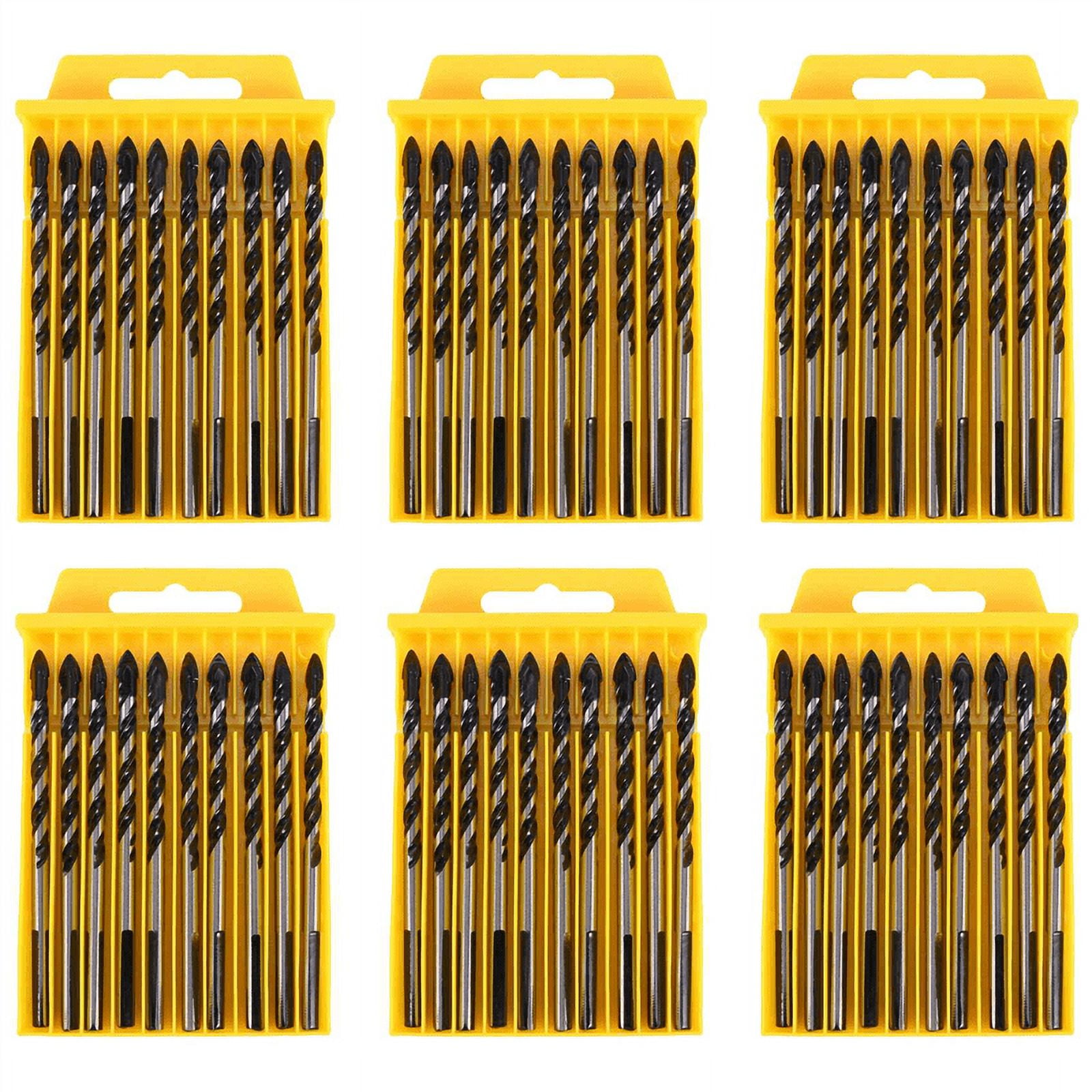 Multipurpose Drill Bits, 60Piece 6mm MultiMaterial Drill Bit Set for