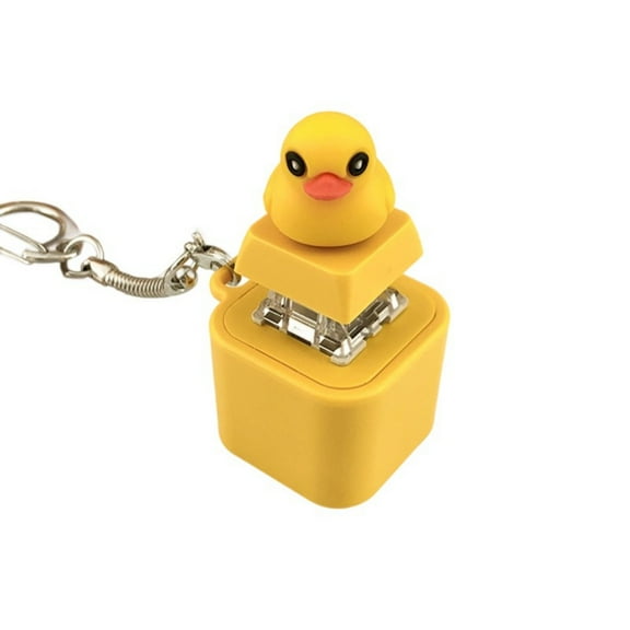 Duckling Quacking Fidgety Toy Duck Keypad Keycap Regulator Button Sound Keychain Decorative Ornament