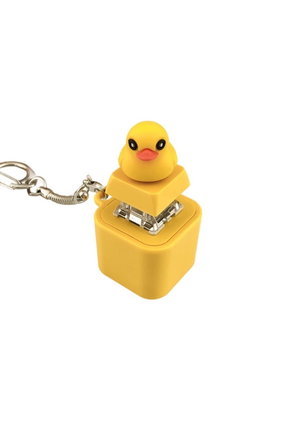 Duckling Quacking Fidgety Toy Duck Keypad Keycap Regulator Button Sound Keychain Decorative Ornament