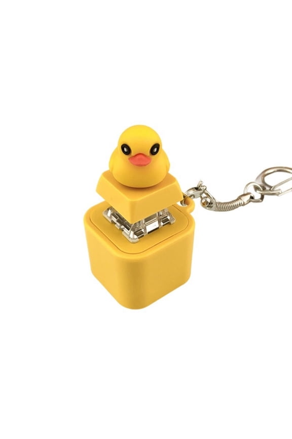 Multipurpose Duck Keychain Clicking Sound Glowing Stress Relief Toy For Adults Sensory Desk Accessory