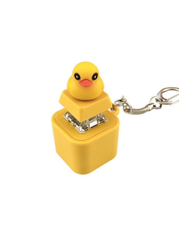 Duckling Quacking Fidgety Toy Duck Keypad Keycap Regulator Button Sound Keychain Decorative Ornament