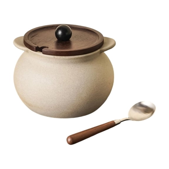 Multipurpose Earthenware Spice Jar For Salt Sugar Coffee Storage In Kitchen