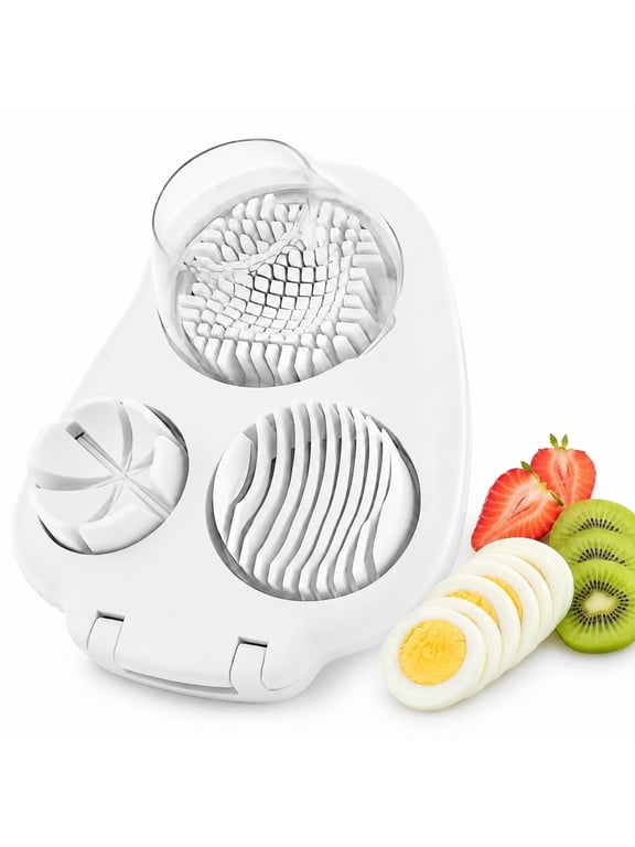 Egg Slicer for Hard Boiled Eggs, 3-in-1 Stainless Steel Fruit Cutter