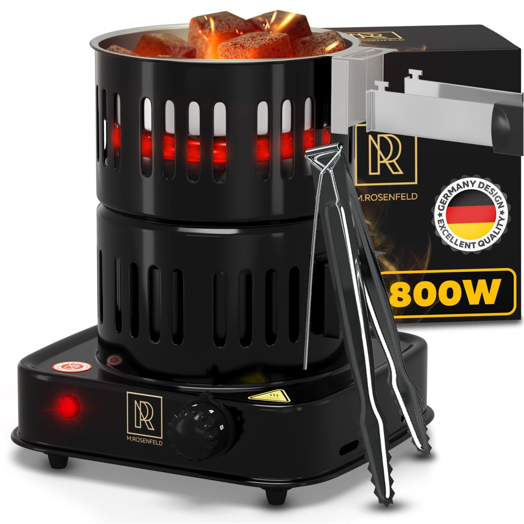 800W Multipurpose Electric Charcoal Starter & Burner with Tongs