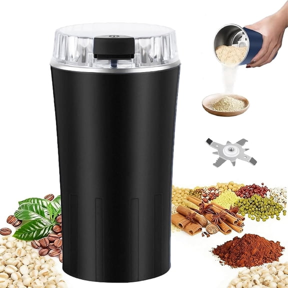 Multipurpose Electric Coffee and Spice Grinder One-Touch Operation, Powdering Machine for Coffee Beans, Spices, Herbs, and Grains