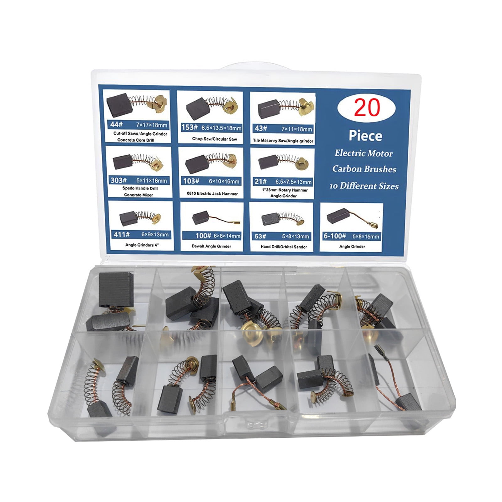Multipurpose Electric Motor Carbon Brushes 20pcs 10 Variants High ...