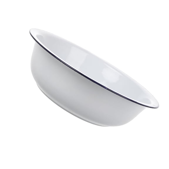 Multipurpose Enameled Kitchenwares Bowl Practical Enamelware Mixing Bowl White Washing Basin Kitchen Essential