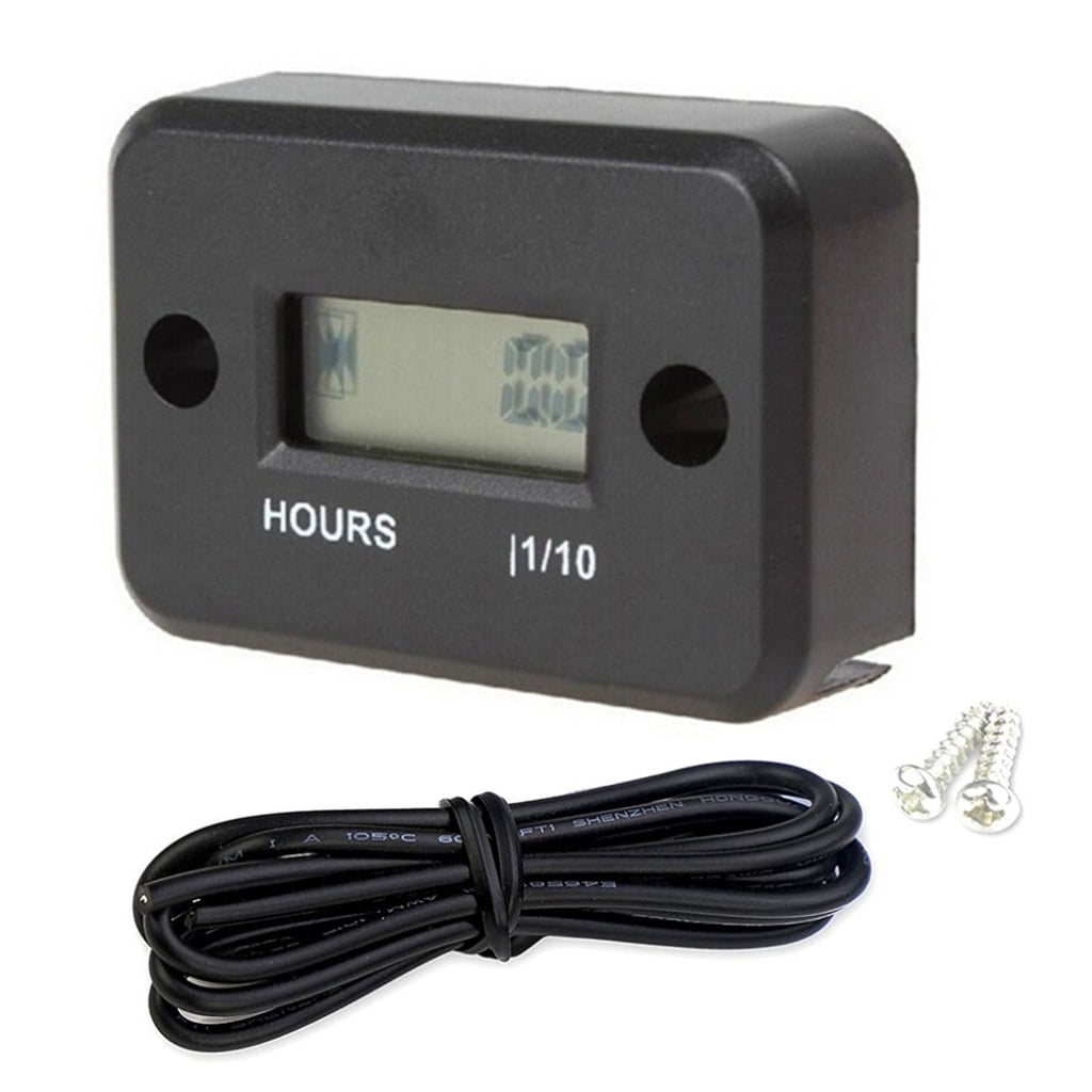 Motorcycle Counter Multipurpose Engines Counter Hour Meter with LCD Display Screen for ...