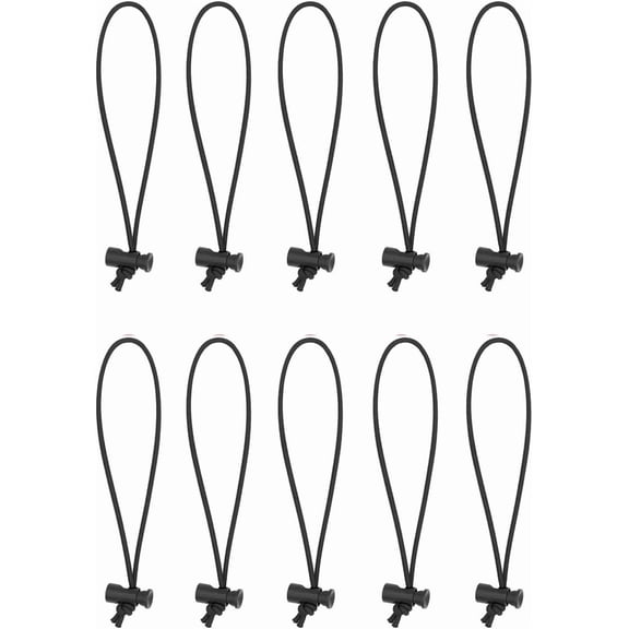 Multipurpose Extra Thick Elastic Cable Tie and Organizer, Adjustable Cable Strap Toggle Tie, Reusable Tangle Tamer, Cable Management for Cord and Cable (10x 25CM, Black)