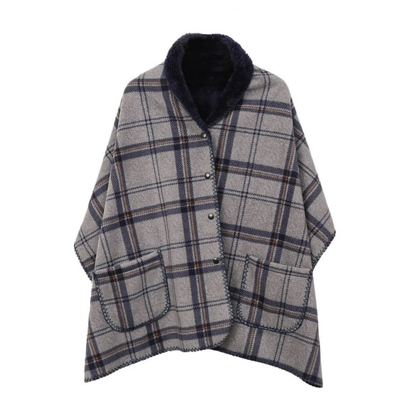 Multipurpose Flannel Shawl Blanket with Button Closure | Wearable Cape for Office Home & Travel | Soft Fleece Wrap 59x20 Inches | 1 Piece