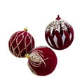 thumbnail image 1 of Multipurpose Flocking Glittered Christmas Baubles Set of 3 Shatterproof Tree Decorations Home Accessory Decoration, 1 of 9