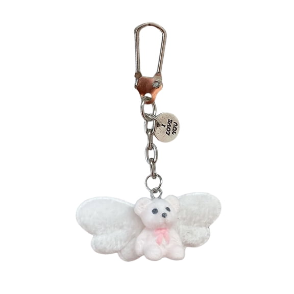 Multipurpose Flocking Lovely Bear Ornament Fashion Accessory for Bags and Keys Decoration Stylish Outfits