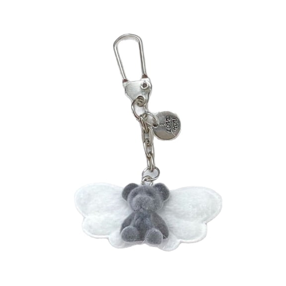 Multipurpose Flocking Lovely Bear Ornament Fashion Accessory for Bags and Keys Decoration Stylish Outfits