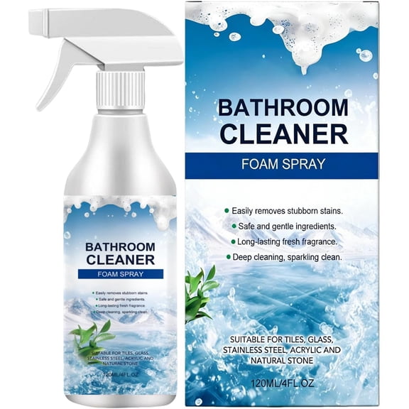 Multipurpose Foam Cleaner, Hard Water Stain Bathroom Spray, Bathroom Faucet and Tile Cleaner with Easy Application, Glass and Mirror, Spray with Powerful Foam, Home Cleaning for Walls