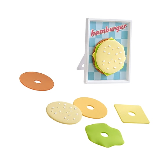 Multipurpose Food Themed Silicone Coasters And Trivet Hamburger Pattern Cup Mats