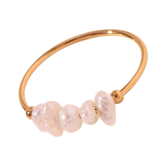 Multipurpose Freshwater Pearls Rings Crafted in Stainless Steel Materials